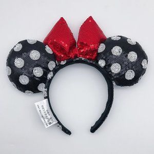 Disney Minnie Black Polka Dot Sequin Headband